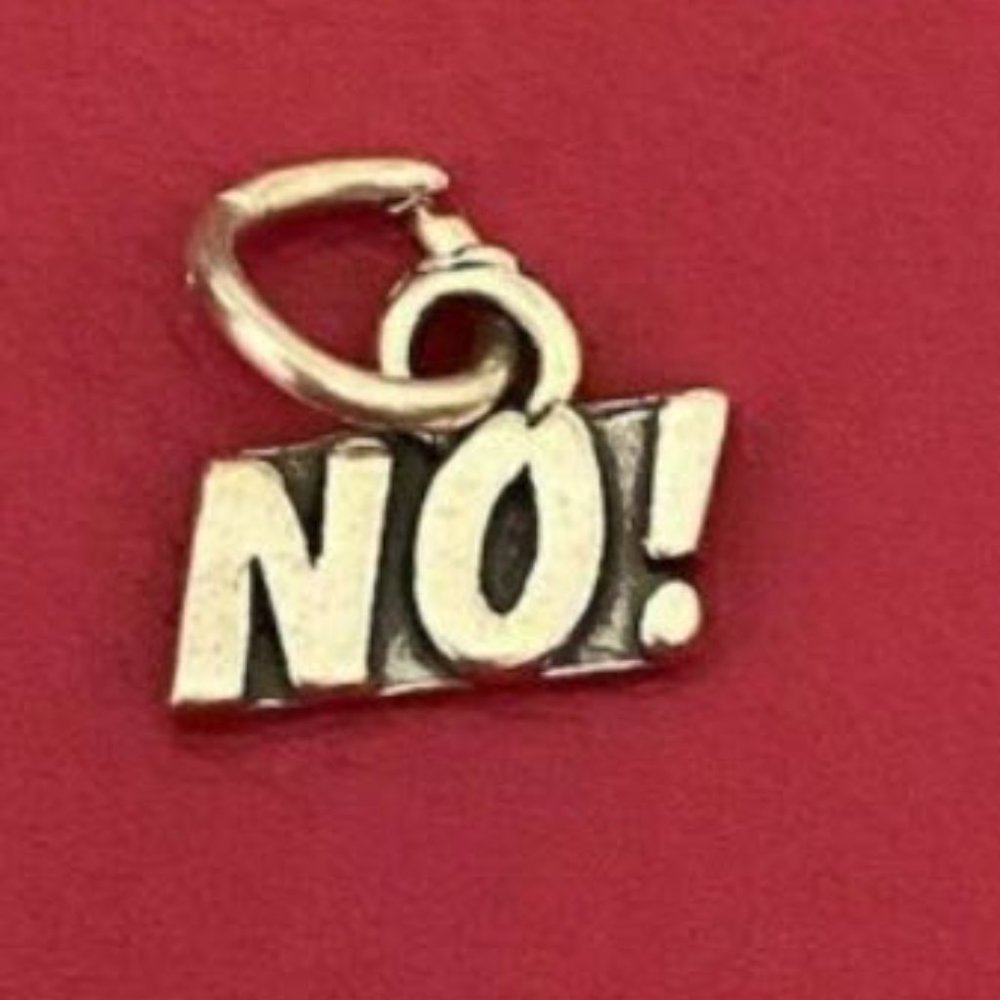 NEW! No! .925 Sterling Silver Charm